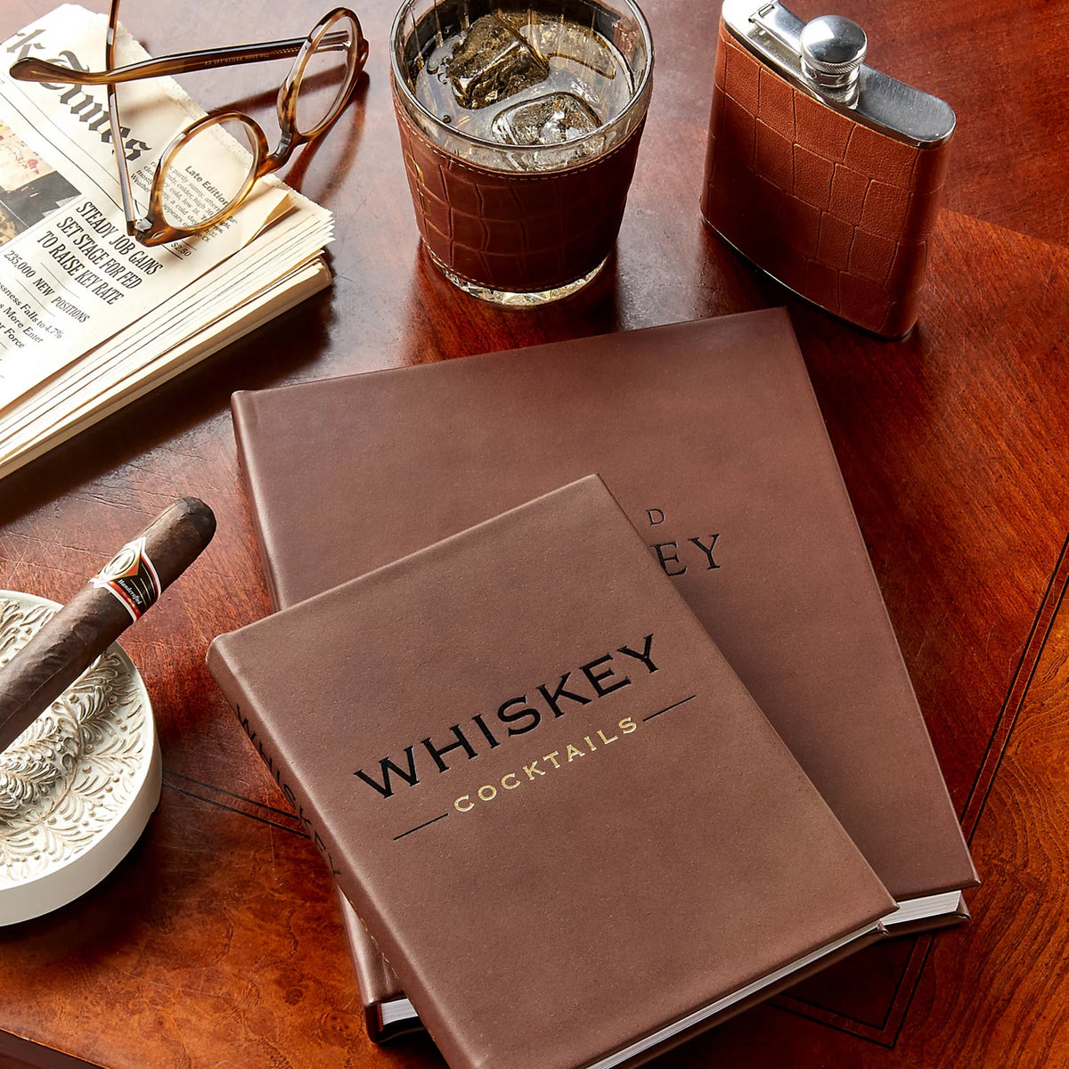 Orvis Leather-Bound Whiskey Cocktails Book