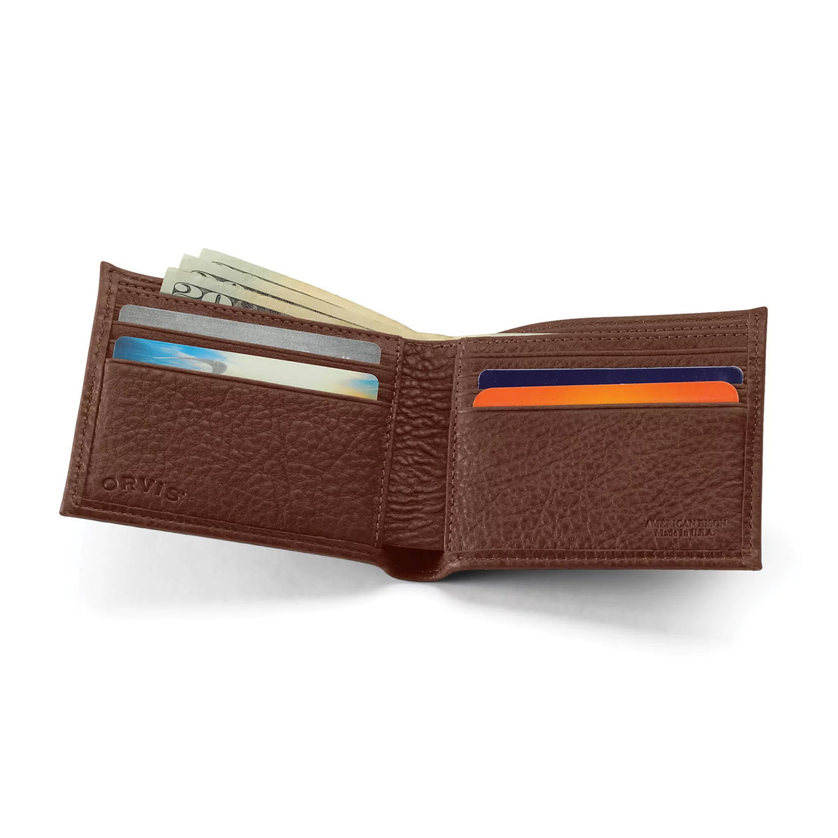 Orvis American Bison Thinfold Leather Wallet