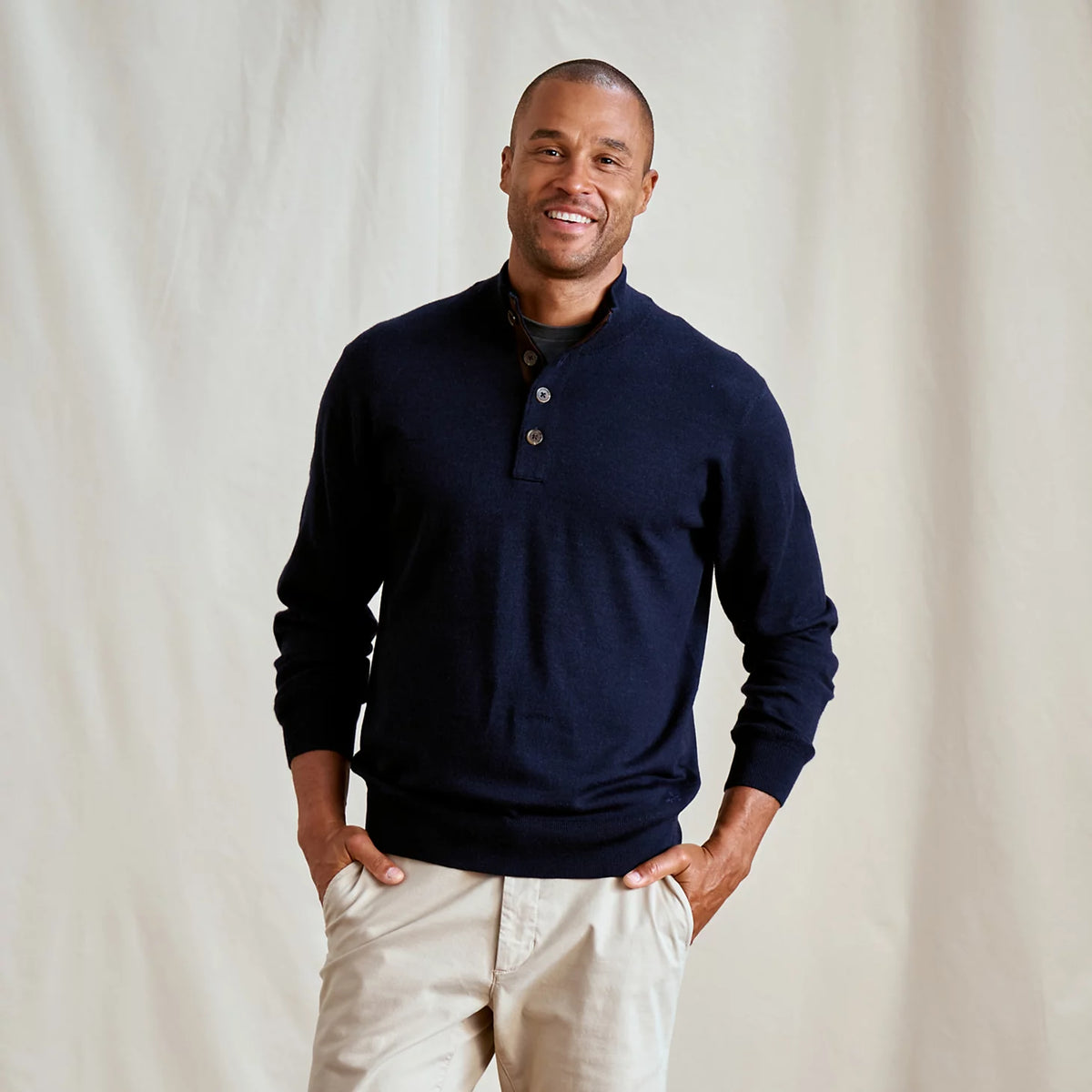 Orvis Merino Button Mockneck Sweater